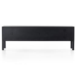 Luca Industrial Loft Black Wash Wood 2 Drawer 3 Door Media Console|