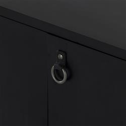 Luca Industrial Loft Black Wash Wood 2 Drawer 3 Door Media Console|