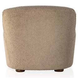 Kaden Modern Classic Brown Upholstered Boucle Wood Frame Chaise Lounge|