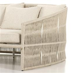 Porter Coastal Beach Beige Performance Woven Rope Aluminum Outdoor Daybed|