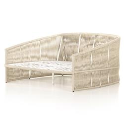 Porter Coastal Beach Beige Performance Woven Rope Aluminum Outdoor Daybed|