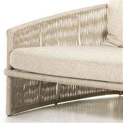 Porter Coastal Beach Beige Performance Woven Rope Aluminum Outdoor Daybed|