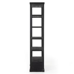 Winston Rustic Lodge Black Reclaimed Wood 2 Drawer Open Back Bookcase|