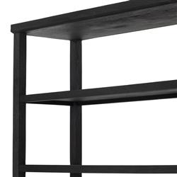 Winston Rustic Lodge Black Reclaimed Wood 2 Drawer Open Back Bookcase|