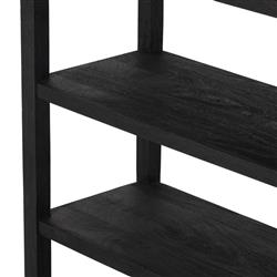 Winston Rustic Lodge Black Reclaimed Wood 2 Drawer Open Back Bookcase|