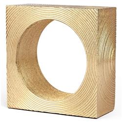 Karl Hollywood Regency Gold Brass Circular Bookends - Set of 2|