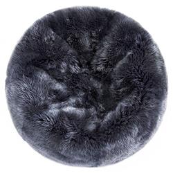 Shiloh Modern Steel Grey Long Wool Sheepskin Fur Beanbag|