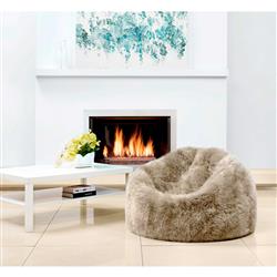 Shiloh Modern Pebble Long Wool Sheepskin Fur Beanbag|