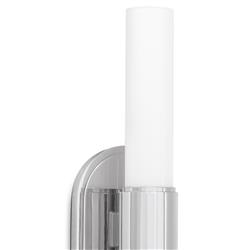 Dixon Polished Nickel Steel White Glass Flush Mount Sconce|