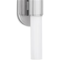 Dixon Polished Nickel Steel White Glass Flush Mount Sconce|