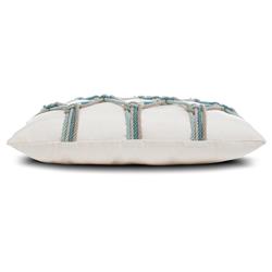 Cara Coastal Aqua Rope Indoor Outdoor Lumbar Pillow - 12x20|