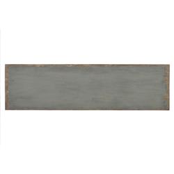 Harvey Rustic Lodge Distressed Grey Wood Brass Pull 6 Drawer Double Dresser|