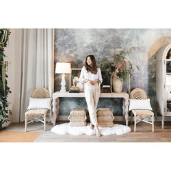 Veruca Modern Ivory Sheepskin 4 Pelt Fur Rug - 4'x6'|