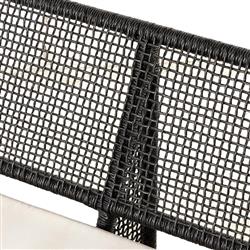 Lani Coastal Beach White Cushion Black Woven Wicker Outdoor Sofa - 63"W|