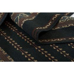 Bughaw Global Bazaar Dark Blue Wool Tribal Patterned Rug - 5'x8'|