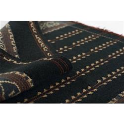 Bughaw Global Bazaar Dark Blue Wool Tribal Patterned Rug - 5'x8'|