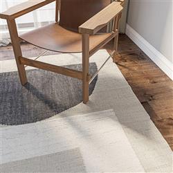 Miro Modern Classic Black Accent Beige Geometric Patterned Rug - 8'x10'|