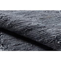 Trisha Coastal Beach Two Tone Dark Blue Leather Solid Rug - 3'6"x5'6"|