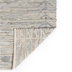 Mardox Global Bazaar Grey Leather Geometric Patterned Rug - 3'6"x5'6"|