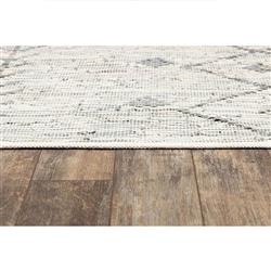 Mardox Global Bazaar Grey Leather Geometric Patterned Rug - 3'6"x5'6"|