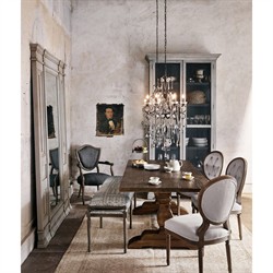 Arbois French Country Pine Wood Trestle Dining Table - 110"W|