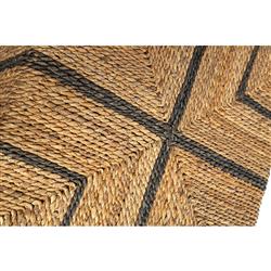 Wolf Coastal Beach Brown Twisted Banana Leaf Wrapped Cube Ottoman|