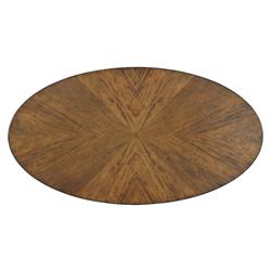 Stafford Mid Century Modern Brown Wood 2 Tier Oval Coffee Table|