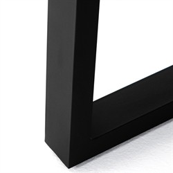 Maceo Modern Classic Grey Stone Top Black Iron Base Outdoor Dining Table - 78.75"W|