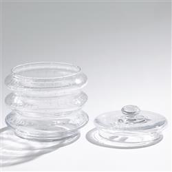 Bonnie Modern Clear Seeded Glass Canister - Small|