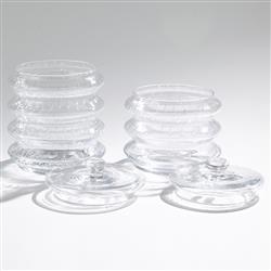 Bonnie Modern Clear Seeded Glass Canister - Small|