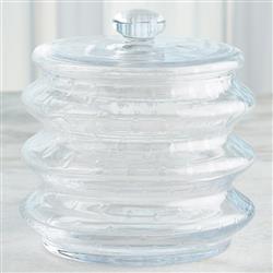 Bonnie Modern Clear Seeded Glass Canister - Small|