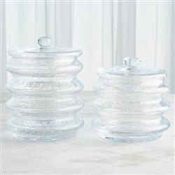 Bonnie Modern Clear Seeded Glass Canister - Small|