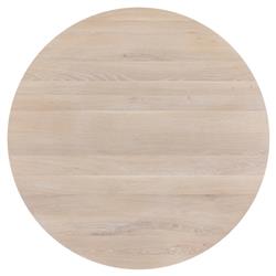 Gohan Rustic Lodge Light Brown Oak Wood Round Pedestal Dining Table - 54"W|