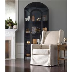 Stancil Industrial Loft Matte Black Iron Frame Clear Glass Door Arch Display Case|