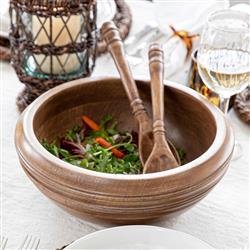 Juliska Bilbao Rustic Lodge Brown Wood Serving Bowl|