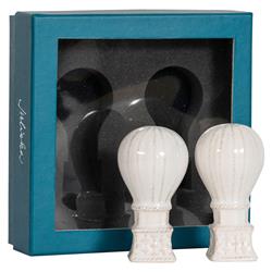 Juliska L'Amour Toujours French White Ceramic Hot Air Balloon Salt &amp; Pepper Set|