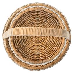 Juliska Provence Coastal Beach Natural Rattan Whitewash Detail Two Tiered Server|