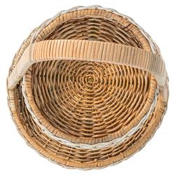 Juliska Provence Coastal Beach Natural Rattan Whitewash Detail Two Tiered Server|