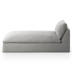 Cee Modern Classic Grey Upholstered Outdoor Chaise Lounge|