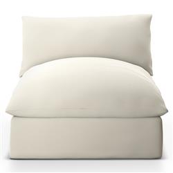 Cee Modern Classic White Upholstered Outdoor Chaise Lounge|