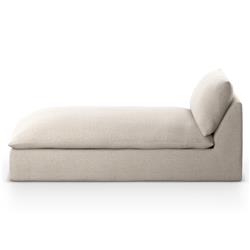 Cee Modern Classic Beige Upholstered Outdoor Chaise Lounge|