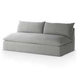Cee Modern Classic Grey Upholstered Outdoor Armless Sofa|