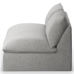 Cee Modern Classic Grey Upholstered Outdoor Armless Sofa|