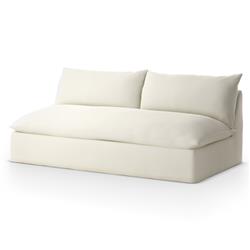 Cee Modern Classic White Upholstered Outdoor Armless Sofa|