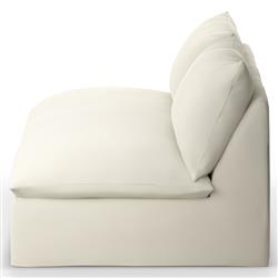 Cee Modern Classic White Upholstered Outdoor Armless Sofa|