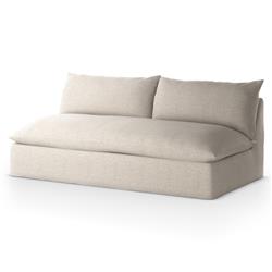 Cee Modern Classic Beige Upholstered Outdoor Armless Sofa|