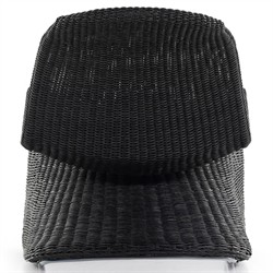 Ivanna Coastal Beach Black Woven Wicker Outdoor Rocking Chair|