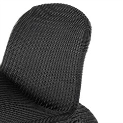 Ivanna Coastal Beach Black Woven Wicker Outdoor Rocking Chair|