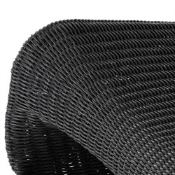 Ivanna Coastal Beach Black Woven Wicker Outdoor Rocking Chair|