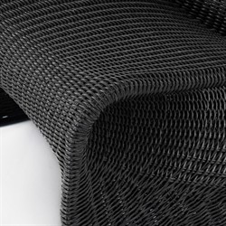 Ivanna Coastal Beach Black Woven Wicker Outdoor Rocking Chair|